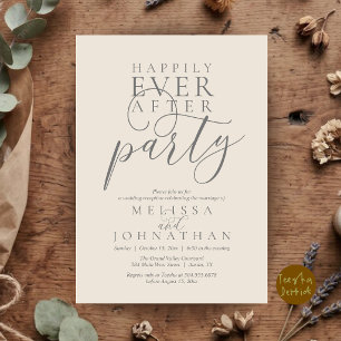 Happily Ever After Party, Modern Classy Wedding Invitation