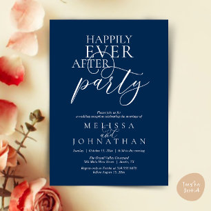 Happily Ever After Party, Modern Classy Wedding Invitation