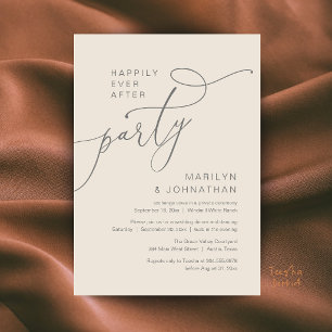 Happily Ever After Party, Modern Dinner Reception Invitation