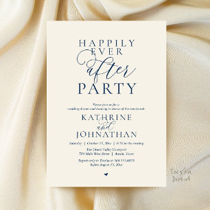  Happily Ever After Party, Modern Elegant Wedding Invitation