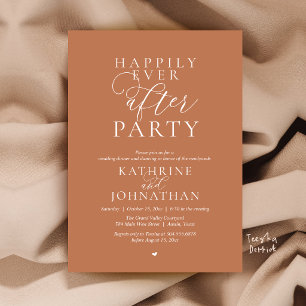 Happily Ever After Party, Modern Elegant Wedding Invitation