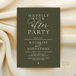 Happily Ever After Party, Modern Elegant Wedding Invitation