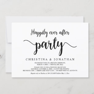 Happily Ever After party, Modern Rustic Elopement Invitation