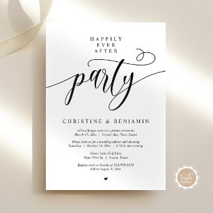 Happily Ever After Party, Modern Script Invitation