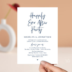 Happily Ever After Party, Modern Wedding Dinner Invitation