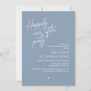 Happily Ever After Party, Modern Wedding Dinner Invitation