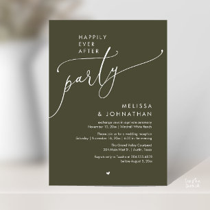 Happily Ever After Party Modern Wedding Reception Invitation
