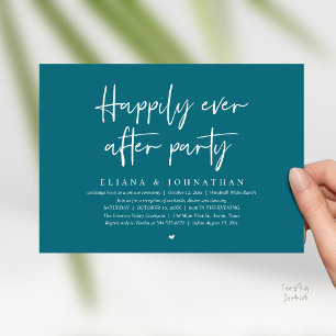  Happily Ever After Party Modern Wedding Reception Invitation