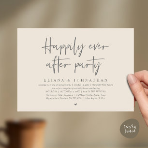  Happily Ever After Party Modern Wedding Reception Invitation