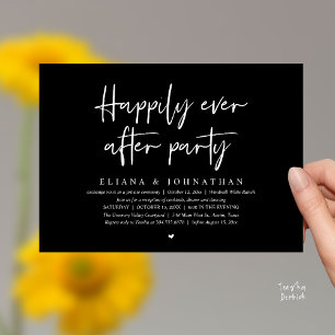  Happily Ever After Party Modern Wedding Reception Invitation