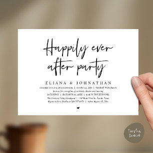  Happily Ever After Party Modern Wedding Reception Invitation