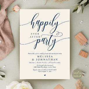 Happily Ever After Party, Modern Wedding Reception Invitation