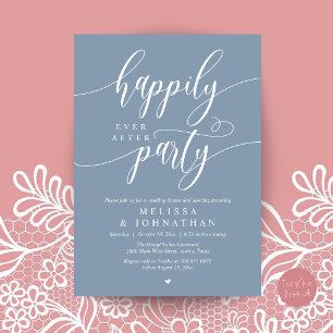 Happily Ever After Party, Modern Wedding Reception Invitation