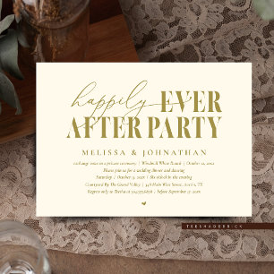 Happily Ever After Party, Modern Wedding Reception Invitation