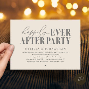 Happily Ever After Party, Modern Wedding Reception Invitation