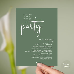 Happily Ever After Party, Modern Wedding Reception Invitation