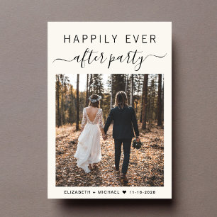 Happily Ever After Party Photo Wedding Reception Invitation