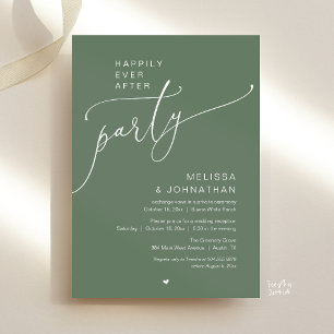 Happily Ever After Party Romance Wedding Reception Invitation