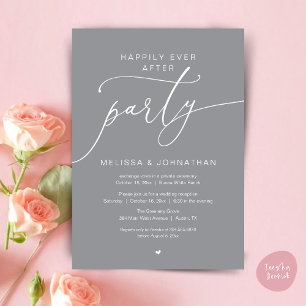 Happily Ever After Party Romance Wedding Reception Invitation