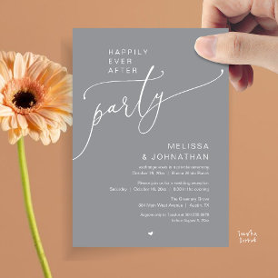 Happily Ever After Party Romance Wedding Reception Invitation