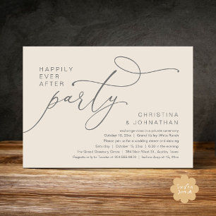 Happily Ever After Party, Romantic Wedding Dinner Invitation