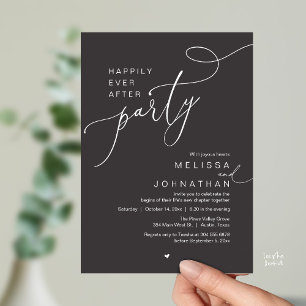 Happily Ever After Party, Romantic Wedding Dinner Invitation