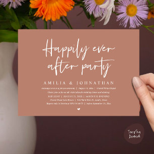 Happily Ever After Party, Romantic Wedding Dinner Invitation