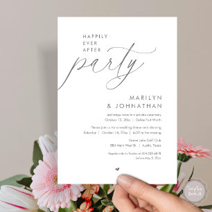 Happily Ever After Party, Romantic Wedding Dinner Invitation