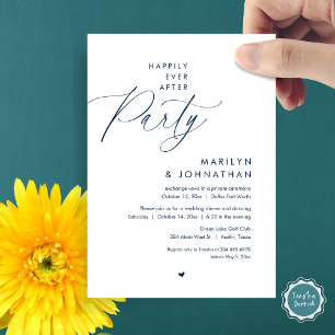 Happily Ever After Party, Romantic Wedding Dinner Invitation