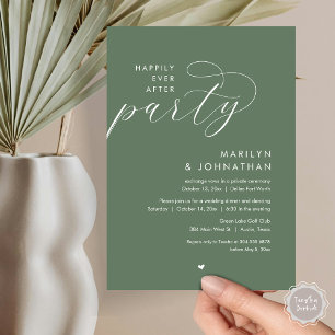 Happily Ever After Party, Romantic Wedding Dinner Invitation