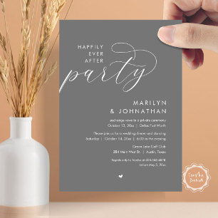 Happily Ever After Party, Romantic Wedding Dinner Invitation