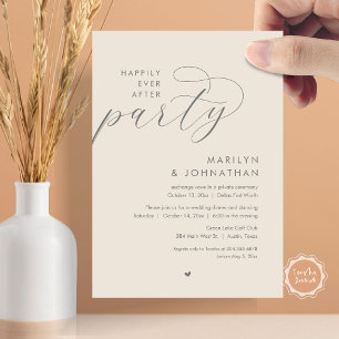 Happily Ever After Party, Romantic Wedding Dinner Invitation