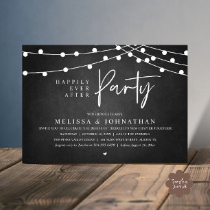 Happily Ever After Party, Rustic String Lights Invitation