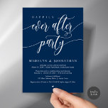 Happily Ever After Party Wedding Dinner, Navy Blue Invitation<br><div class="desc">Announce and share your happily ever after in style with our modern theme design (Happily ever after party) wedding elopement celebration invitation card. It is ideal for couples who have decided to celebrate their best day. With its sophisticated yet playful design, this invitation is sure to set the tone for...</div>