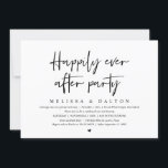 Happily Ever After Party, Wedding Elopement Dinner Invitation<br><div class="desc">Mark the beginning of your forever with elegance using our contemporary black white themed wedding elopement celebration invitation card, "Happily Ever After Party". Perfect for couples extending their joyous occasion, this invitation exudes sophistication with a hint of playfulness, setting the stage for a memorable event. Adorned with a timeless modern...</div>