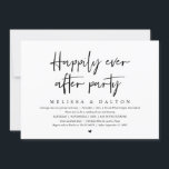 Happily Ever After Party, Wedding Elopement Dinner Invitation<br><div class="desc">Mark the beginning of your forever with elegance using our contemporary black white themed wedding elopement celebration invitation card, "Happily Ever After Party". Perfect for couples extending their joyous occasion, this invitation exudes sophistication with a hint of playfulness, setting the stage for a memorable event. Adorned with a timeless modern...</div>