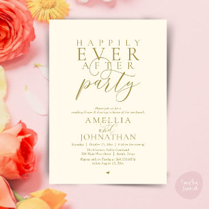 Happily Ever After Party Wedding Elopement Dinner Invitation