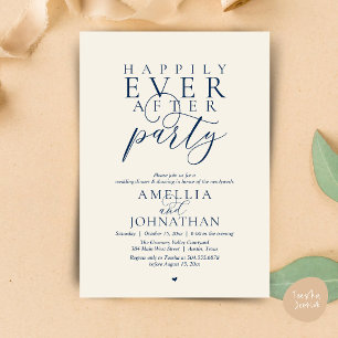 Happily Ever After Party Wedding Elopement Dinner Invitation
