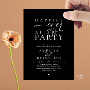 Happily Ever After Party Wedding Elopement Dinner Invitation