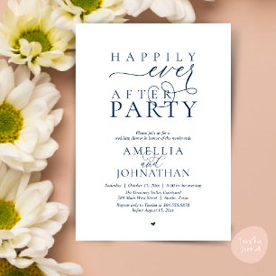 Happily Ever After Party Wedding Elopement Dinner Invitation