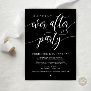 Happily Ever After Party, Wedding Elopement Dinner Invitation