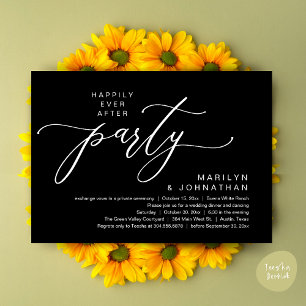 Happily Ever After Party Wedding Elopement Dinner Invitation