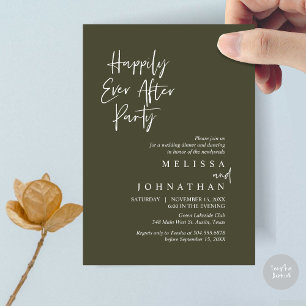 Happily Ever after Party, Wedding Elopement Dinner Invitation