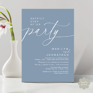 Happily Ever After Party Wedding Elopement Dinner Invitation