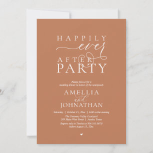 Happily Ever After Party Wedding Elopement Dinner Invitation