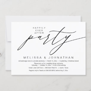 Happily Ever After Party, Wedding Elopement Invitation