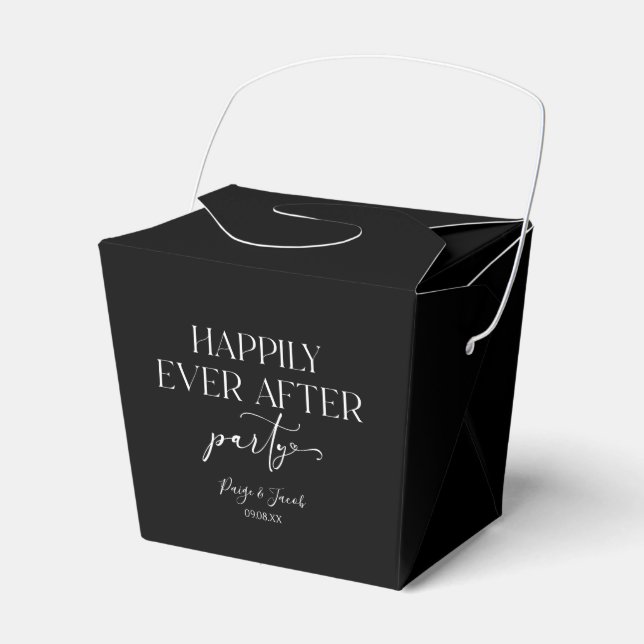 Happily Ever After Party Wedding Reception Favor Box (Front Side)