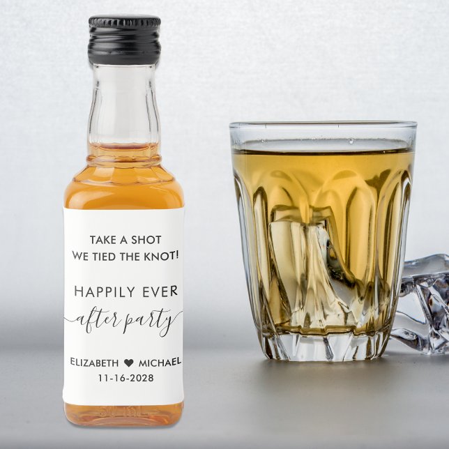 Happily Ever After Party Wedding Reception Favour Liquor Bottle Label (Creator Uploaded)