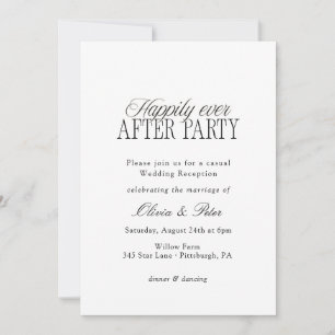 Happily Ever After Party Wedding Reception Invitation