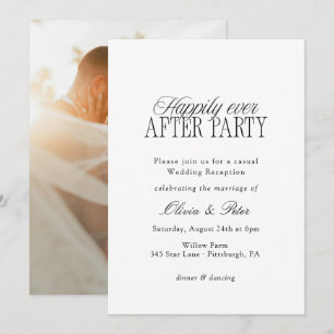 Happily Ever After Party Wedding Reception Invitation